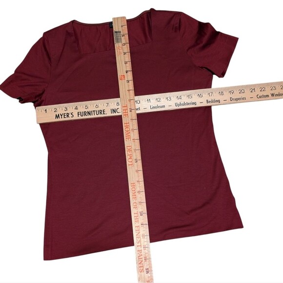 Akris square neck short sleeve cotton t-shirt size 8 classic staple neutral rust - Picture 4 of 10